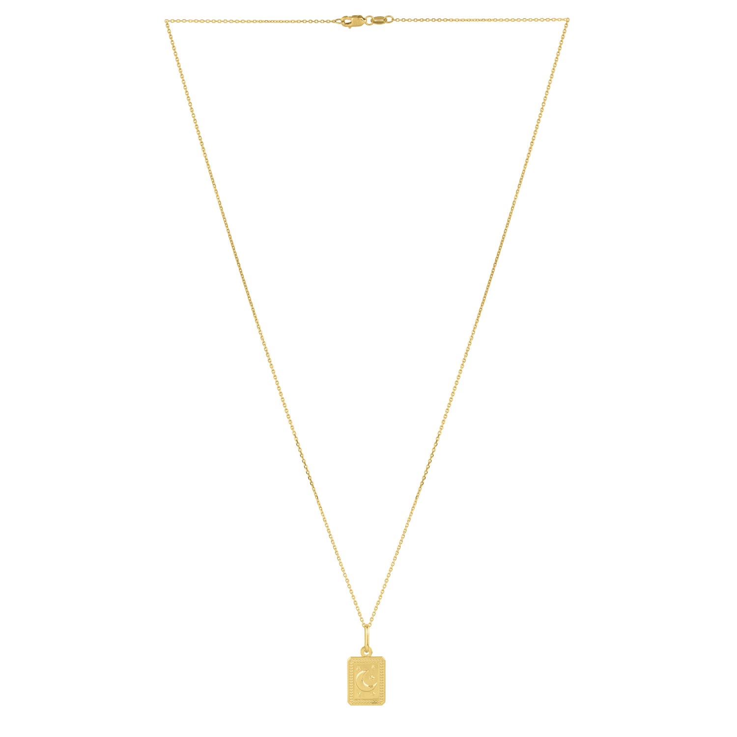 Moon and Stars Necklace in 14K Yellow Gold - Image 2