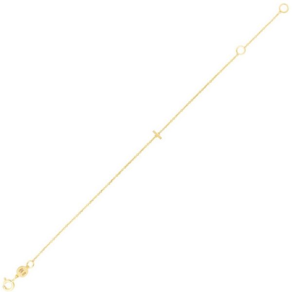 14K Yellow Gold Mini Initial I Bracelet
