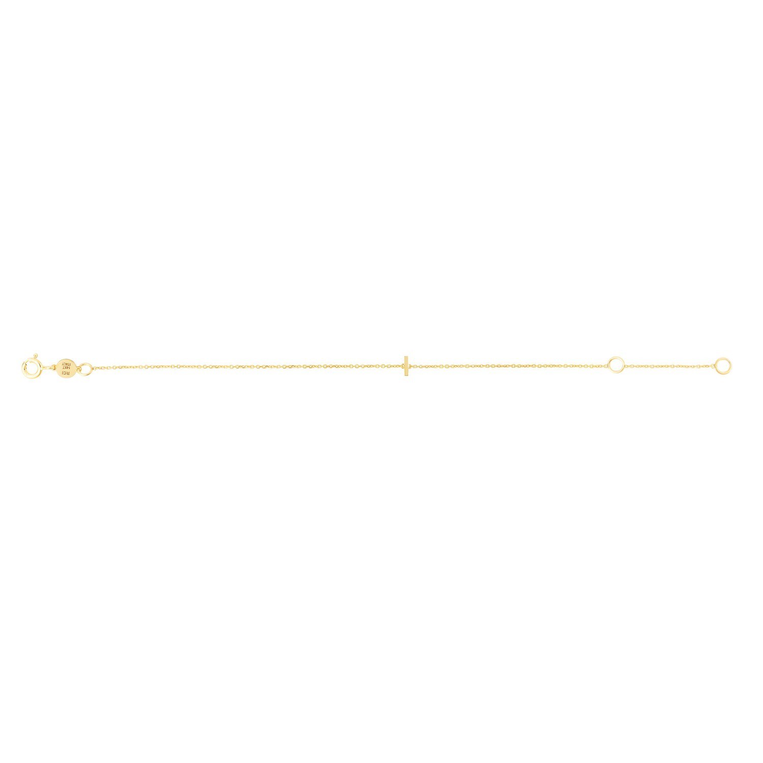 14K Yellow Gold Mini Initial I Bracelet - Image 2