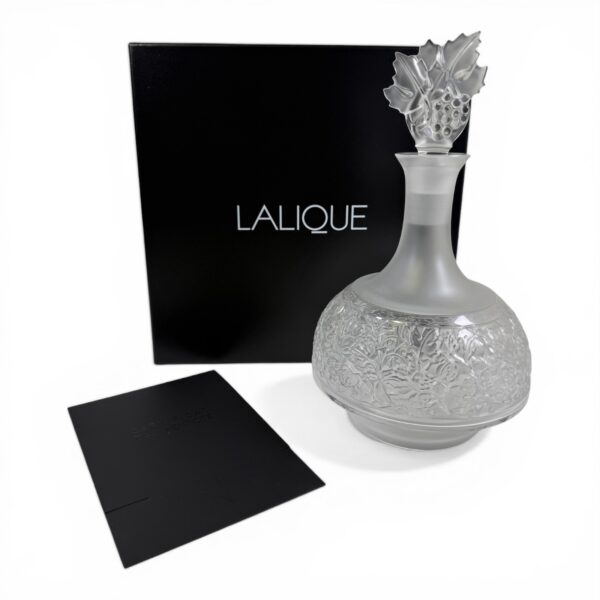 Lalique Versailles Crystal Decanter France Frosted Grapes Vine Stopper Luxury