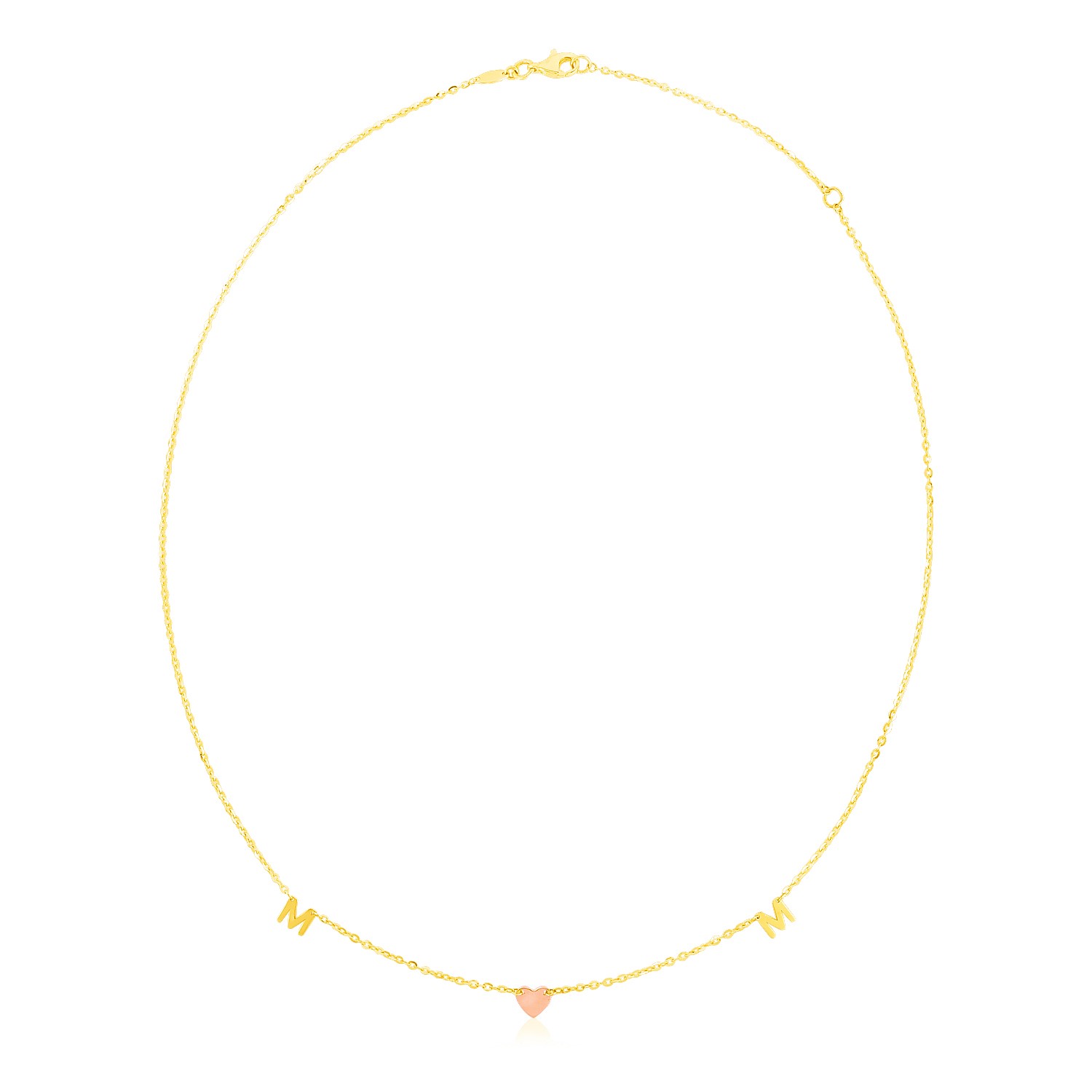 14k Yellow and Rose Gold Mom Necklace