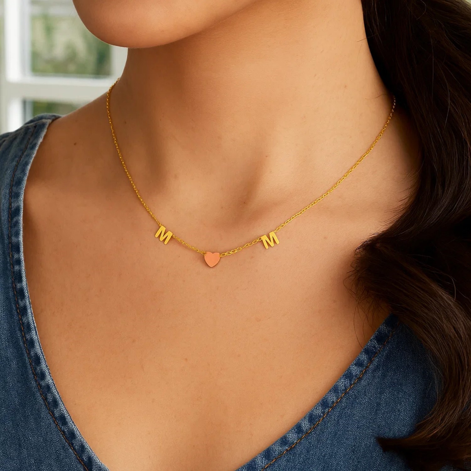 14k Yellow and Rose Gold Mom Necklace - Image 2