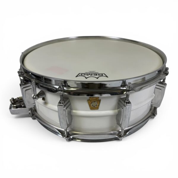 Vintage 1962-63 Ludwig 14x5 Snare Drum Keystone Badge White Finish Imperial Lugs