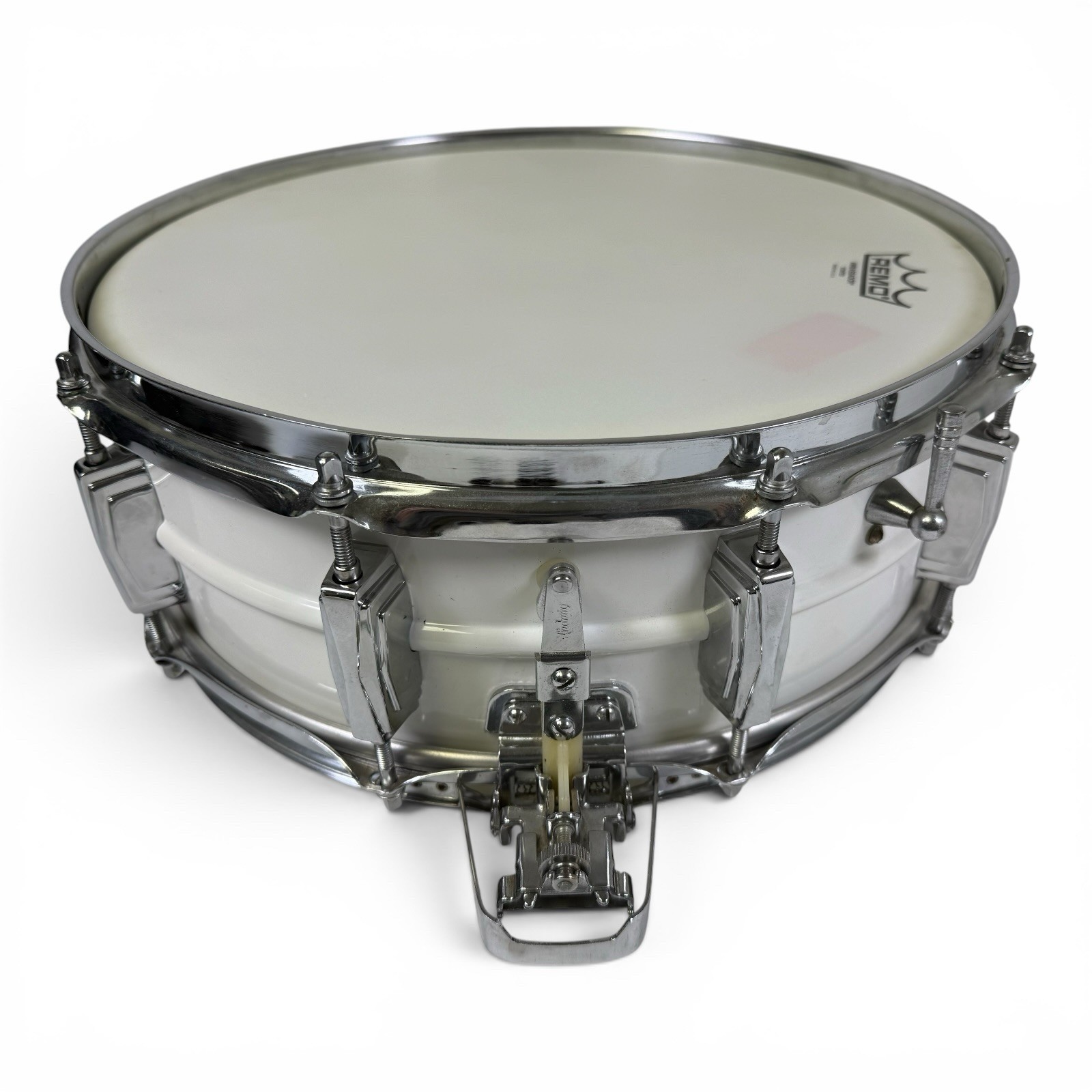 Vintage 1962-63 Ludwig 14x5 Snare Drum Keystone Badge White Finish Imperial Lugs