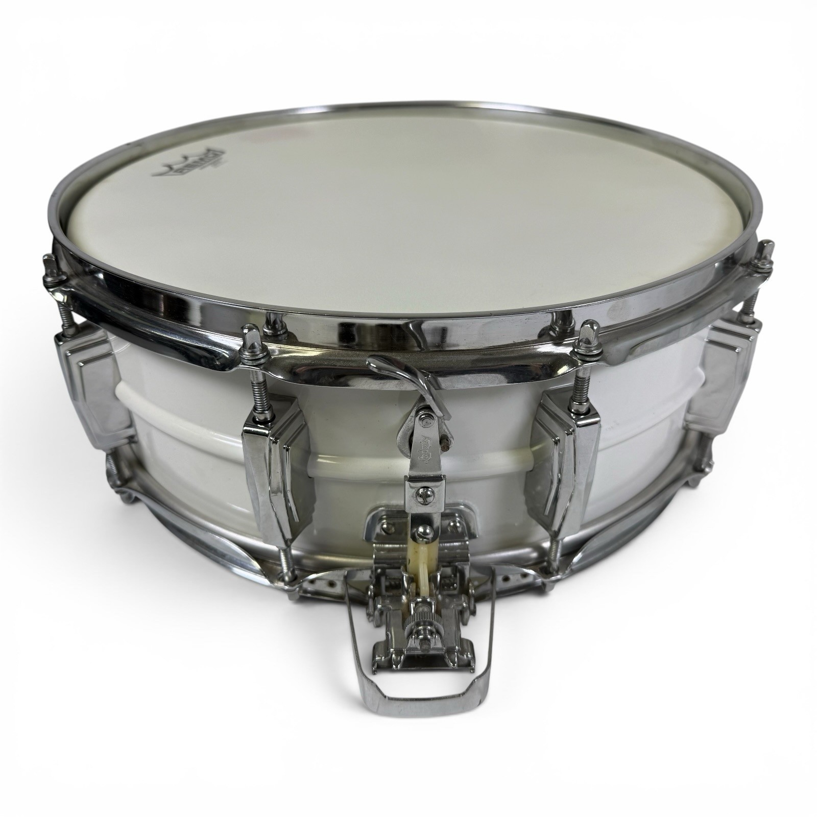Vintage 1962-63 Ludwig 14x5 Snare Drum Keystone Badge White Finish Imperial Lugs