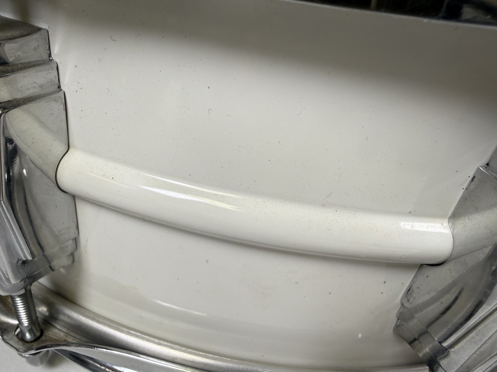 Vintage 1962-63 Ludwig 14x5 Snare Drum Keystone Badge White Finish Imperial Lugs