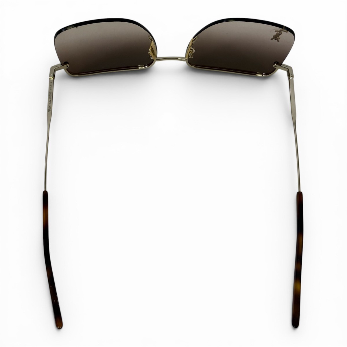 SAINT LAURENT SL312M 008 Gold YSL Brown Rectangular Sunglasses 58mm (SPG065893)
