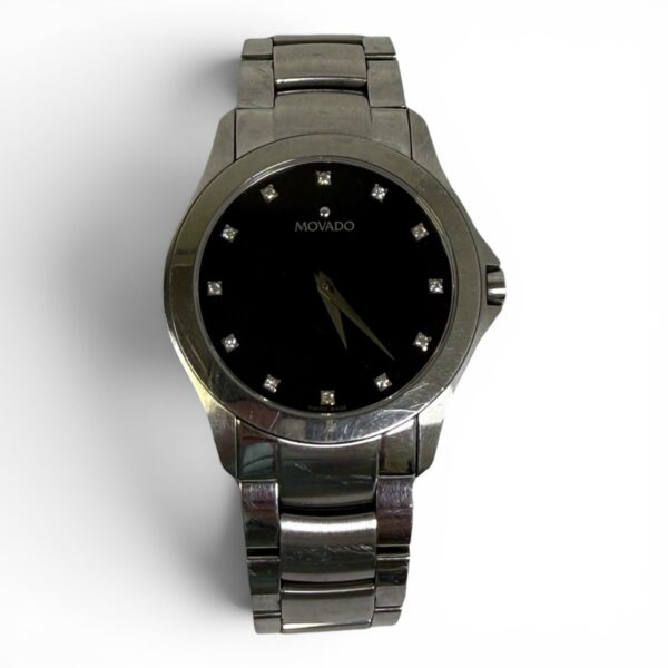 Movado Masino 84 G2 1855 Diamond Black Dial Men's Stainless Watch (SPG065895)