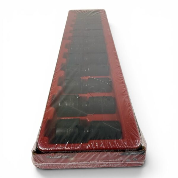 Snap On 12 pc 1/2" SAE Shallow Swivel Impact Socket Set (1/2–1-3/16") 312IPL