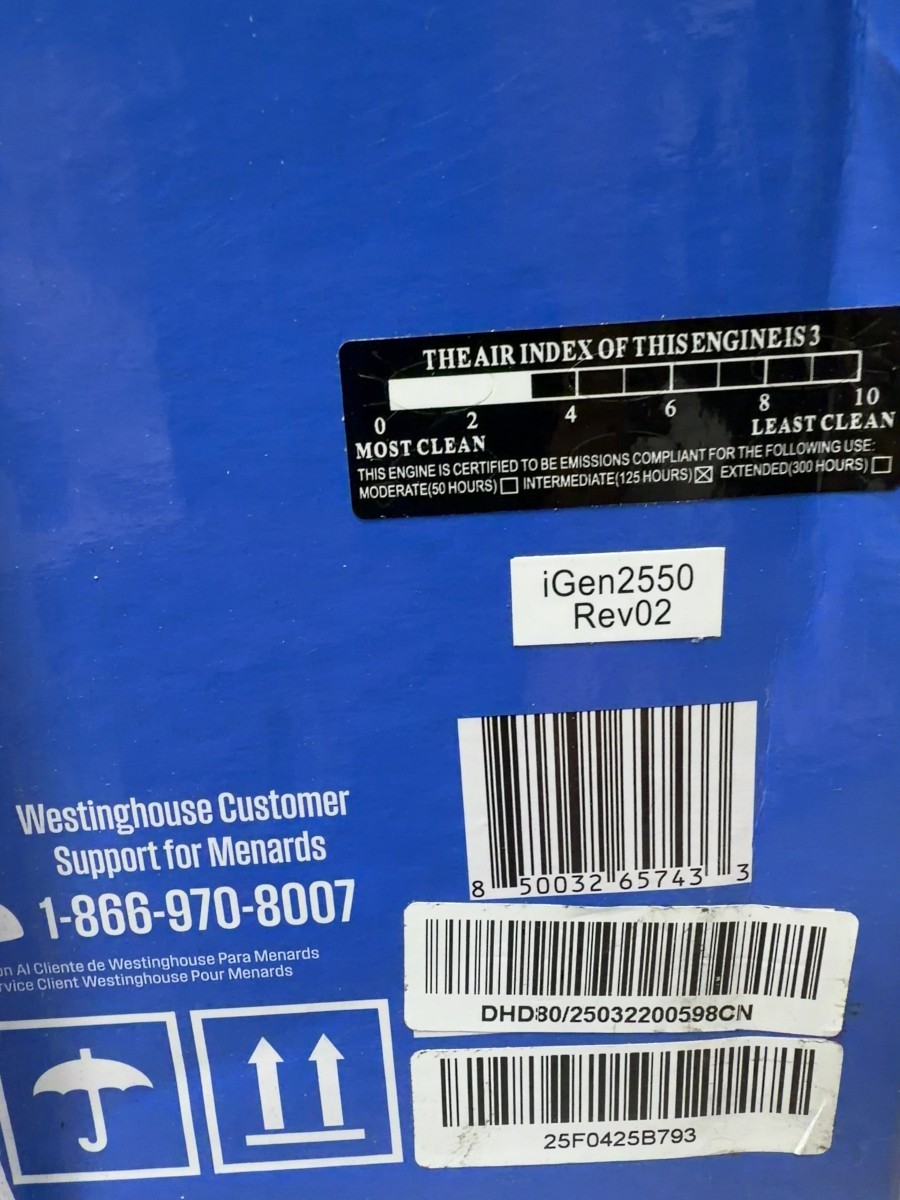 Westinghouse iGen2550 Inverter Generator 2550W Sealed Box (SPG066603)