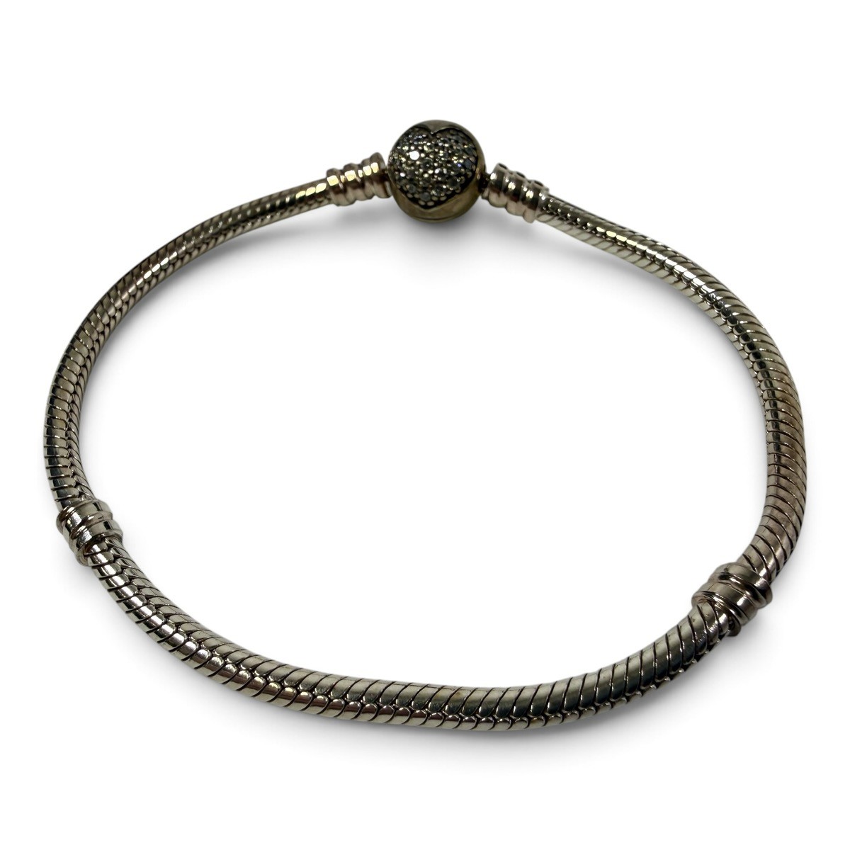 Pandora 925 Moments Snake Sparkling Pave Heart Clasp Bracelet 7" (SPG066134)