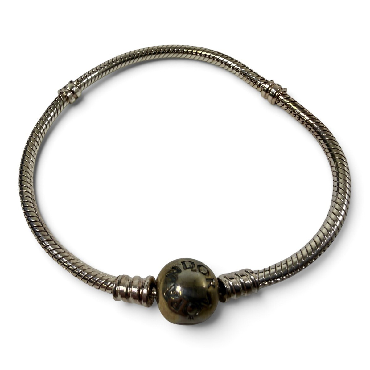 Pandora 925 Moments Snake Sparkling Pave Heart Clasp Bracelet 7" (SPG066134)