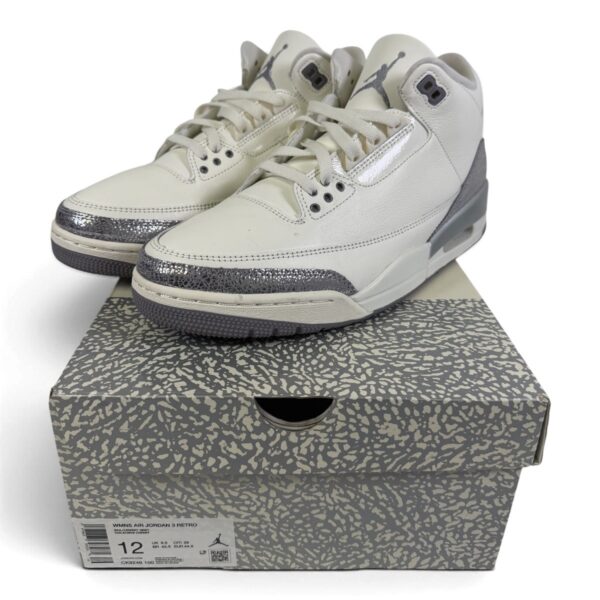 Jordan 3 Retro Sail Metallic Silver Cement Grey CK9246-100 Womens 12 (SPG066241)