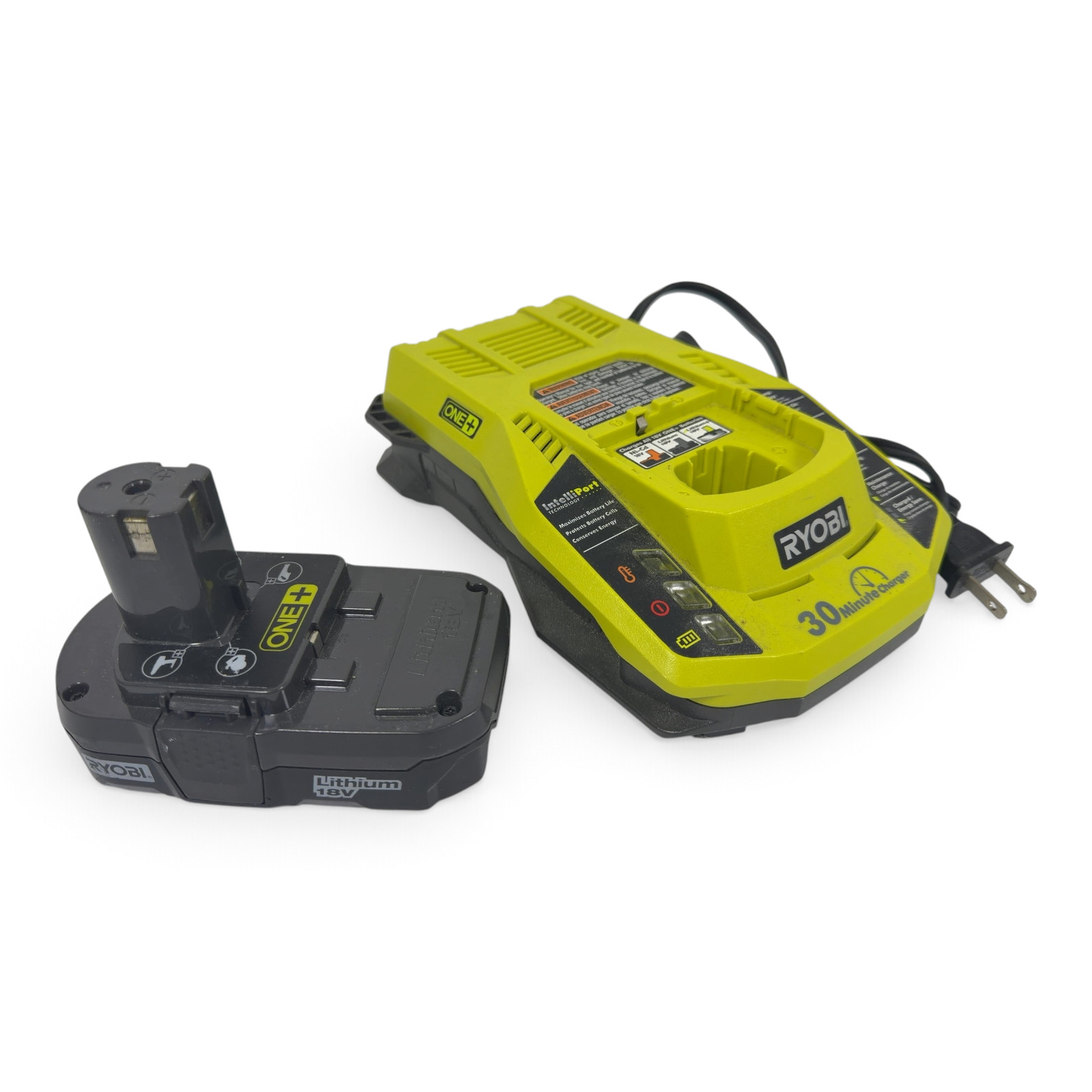 Ryobi P117 18V ONE+ Charger with P102 Lithium Battery – Good Condition