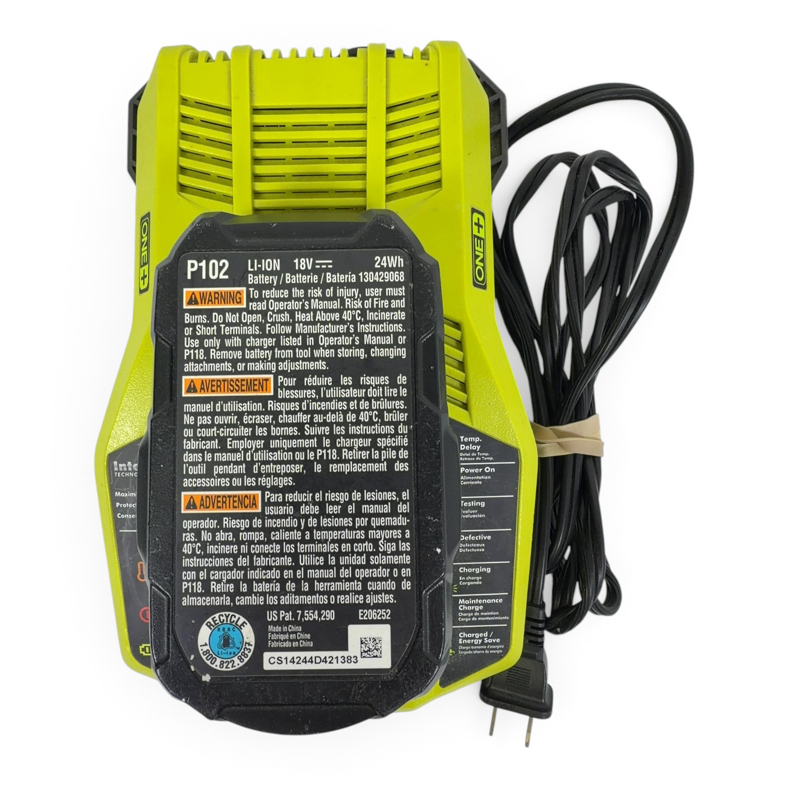 Ryobi P117 18V ONE+ Charger with P102 Lithium Battery – Good Condition