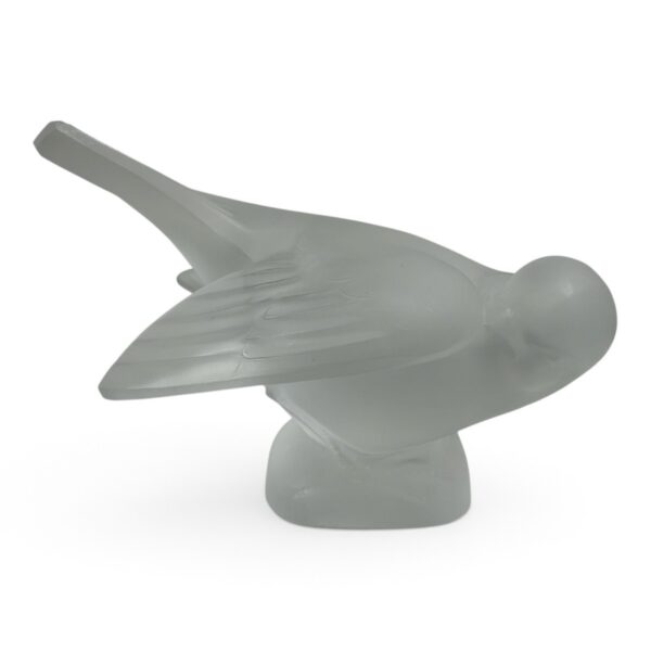 Lalique Signed Frosted Glass Bird Sculpture – Chip on Tail (SPG066520)