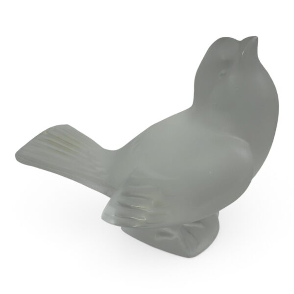 Lalique frosted glass bird figurine – signed, minor mark, free ship (SPG066518)