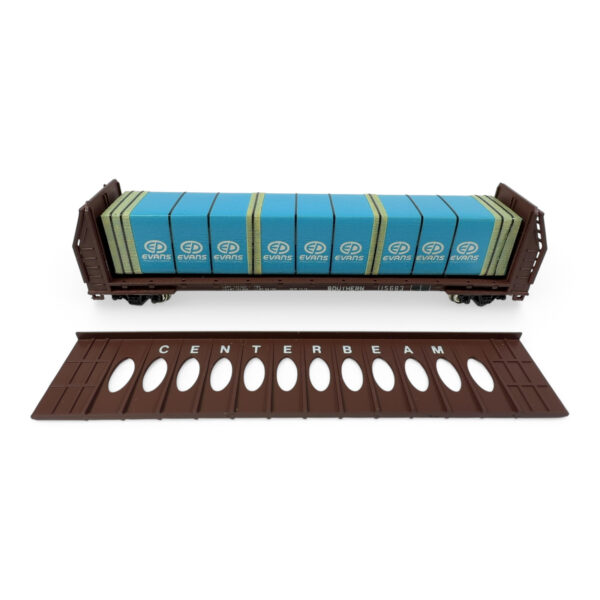 Con-Cor 0001-01231D N-Scale 60' Bulkhead Flat Car w/ Centerbeam, Southern 115683