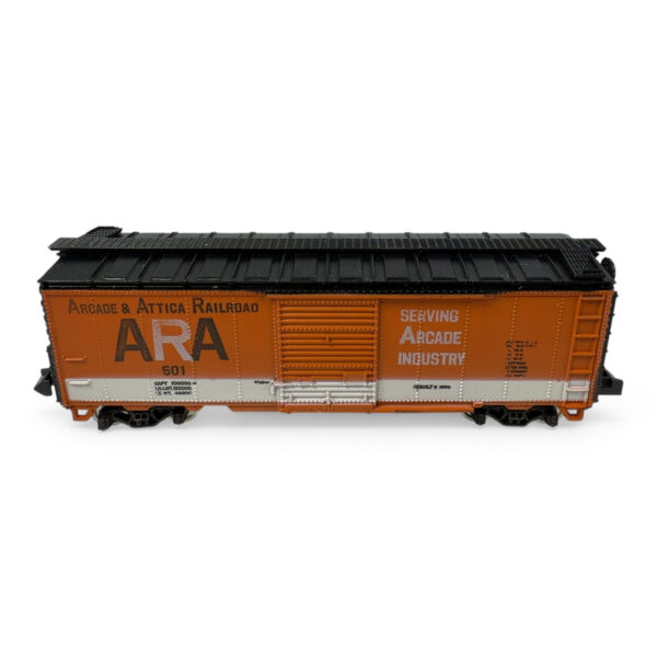 Con-Cor N Scale Arcade & Attica Railroad ARA 501 Boxcar 1001-T w/ Box