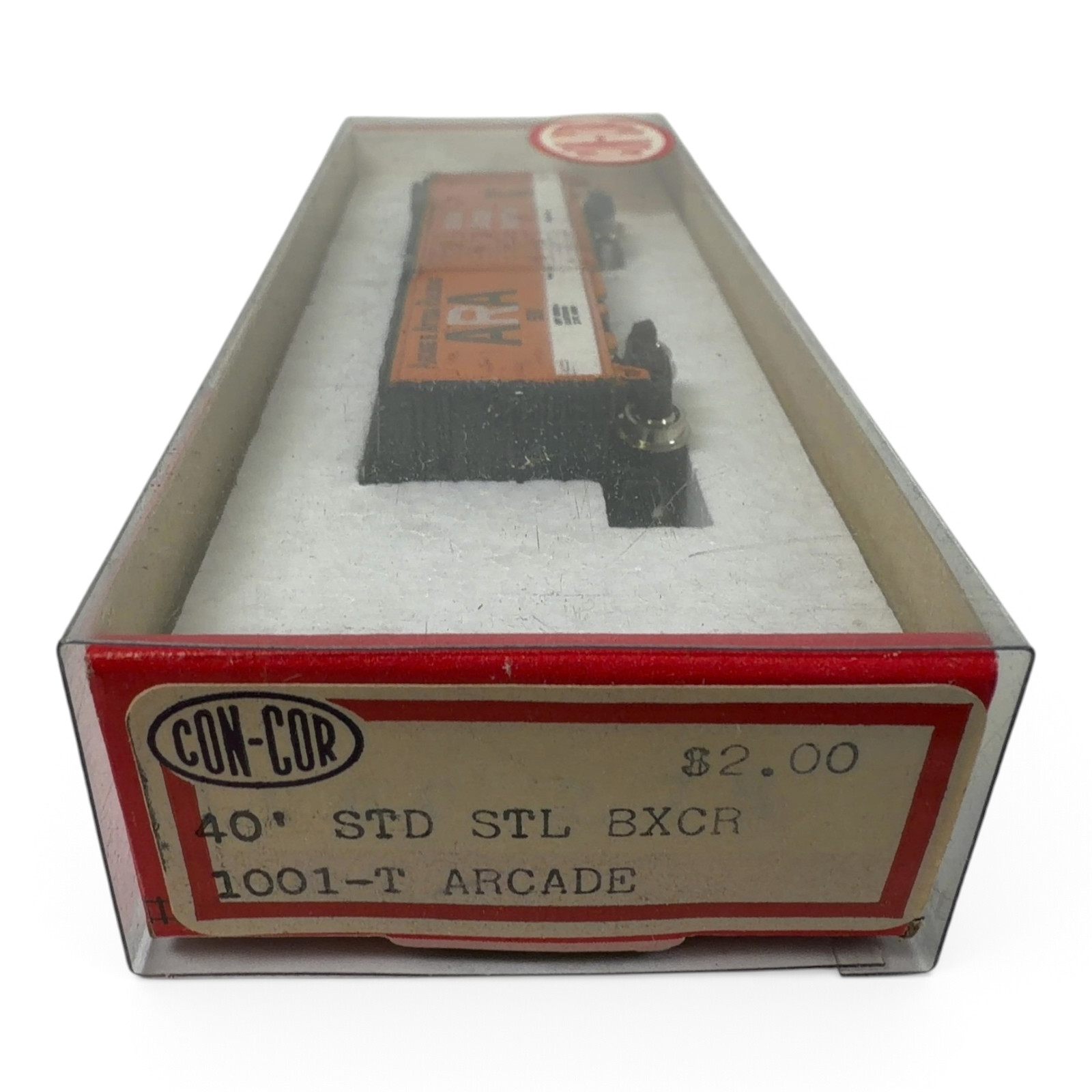 Con-Cor N Scale Arcade & Attica Railroad ARA 501 Boxcar 1001-T w/ Box