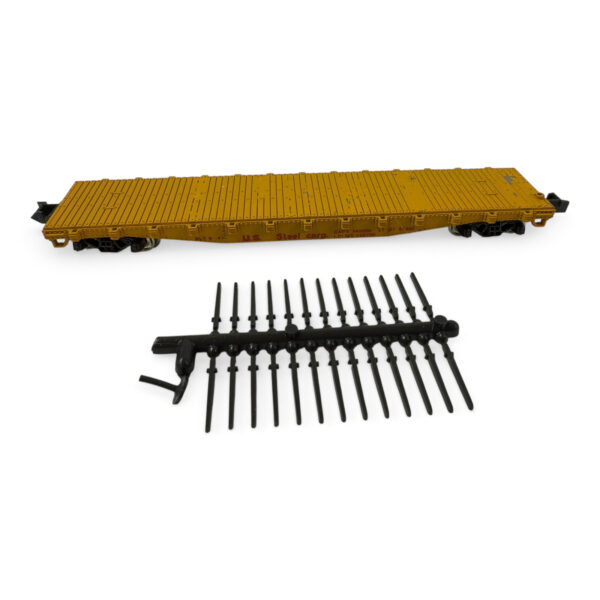 Con-Cor/Kato N Scale U.S. Steel Flatcar w/ Stakes, Box – Fair Condition