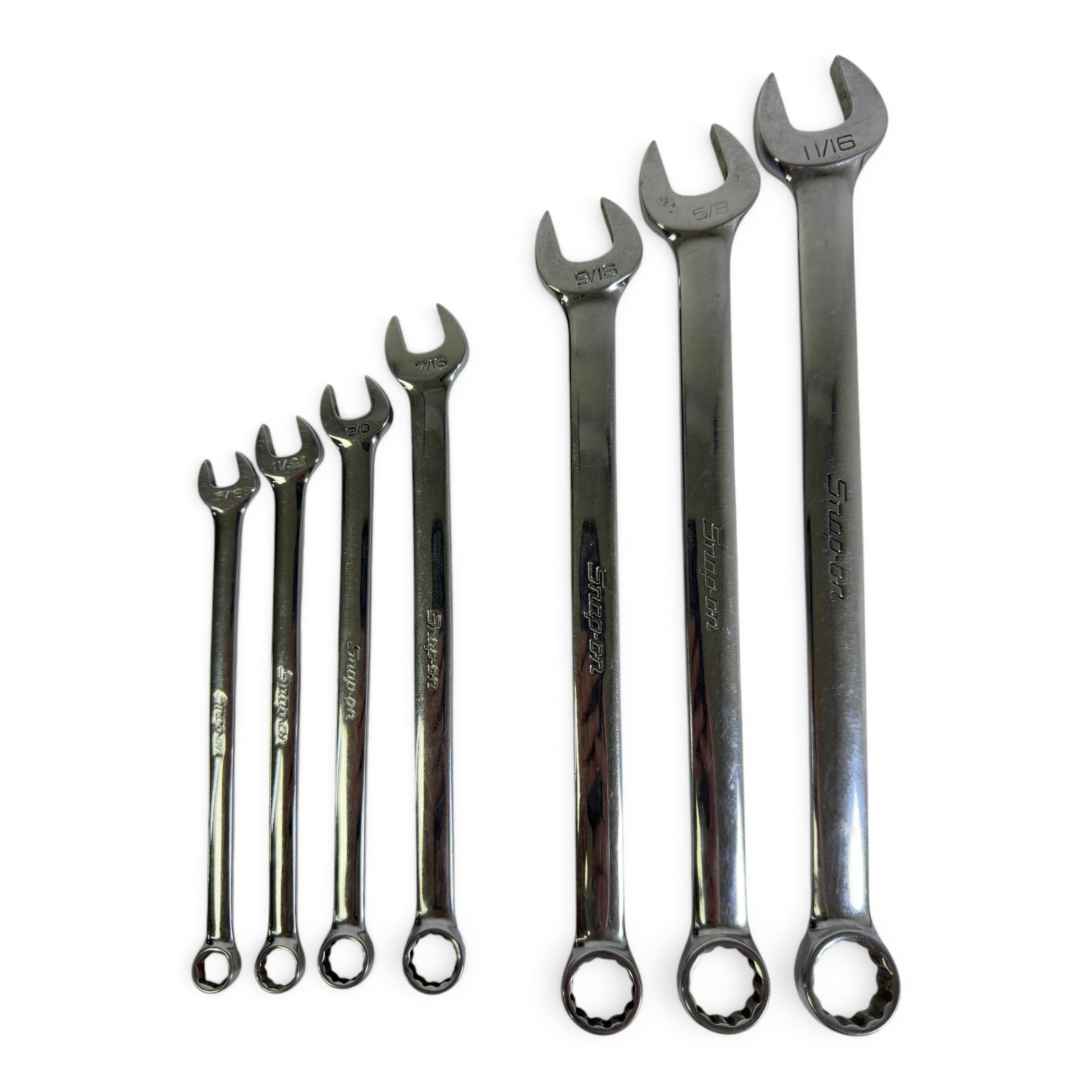 Snap-on 7pc SAE Combination Wrench Set OEX10A–OEX22A USA Made