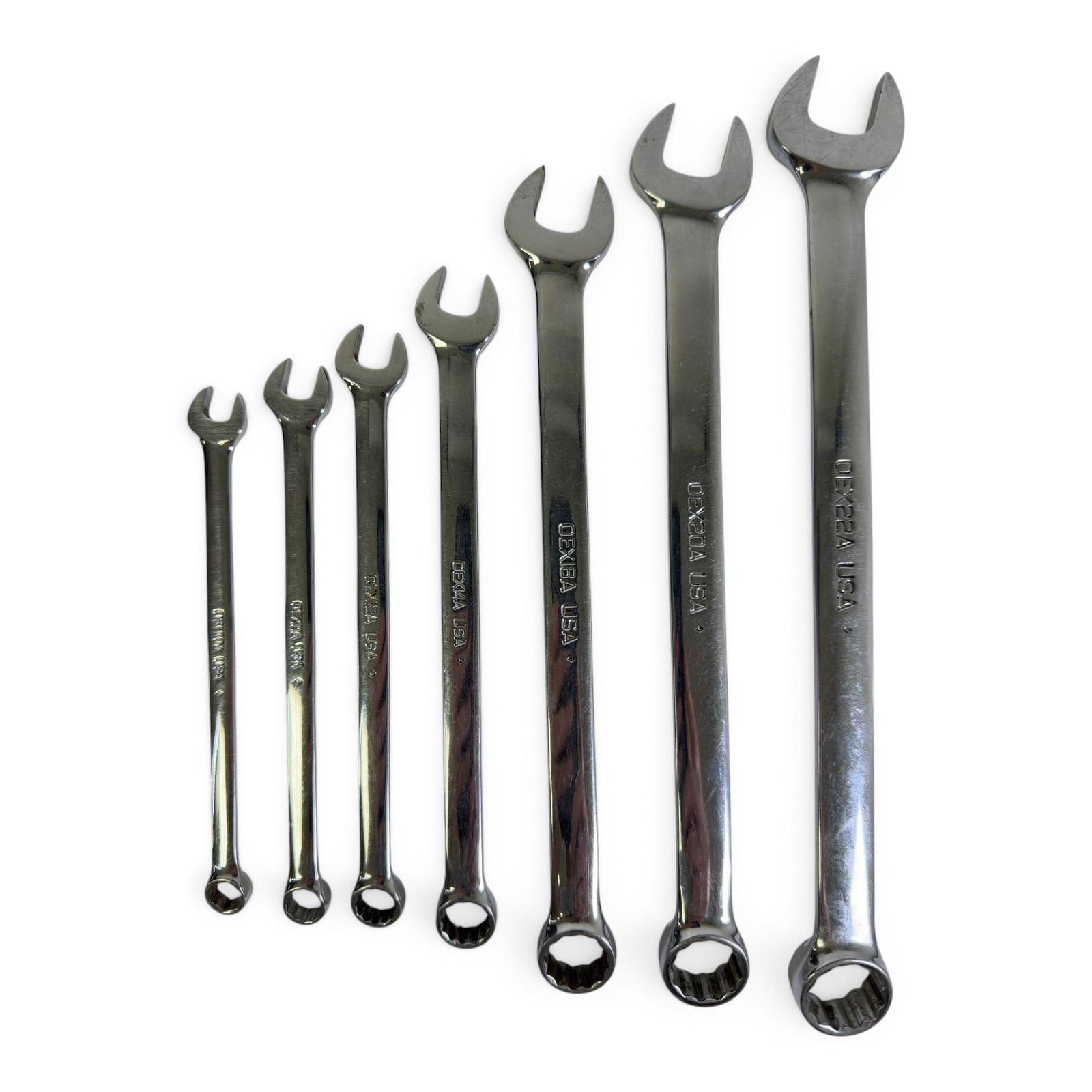 Snap-on 7pc SAE Combination Wrench Set OEX10A–OEX22A USA Made