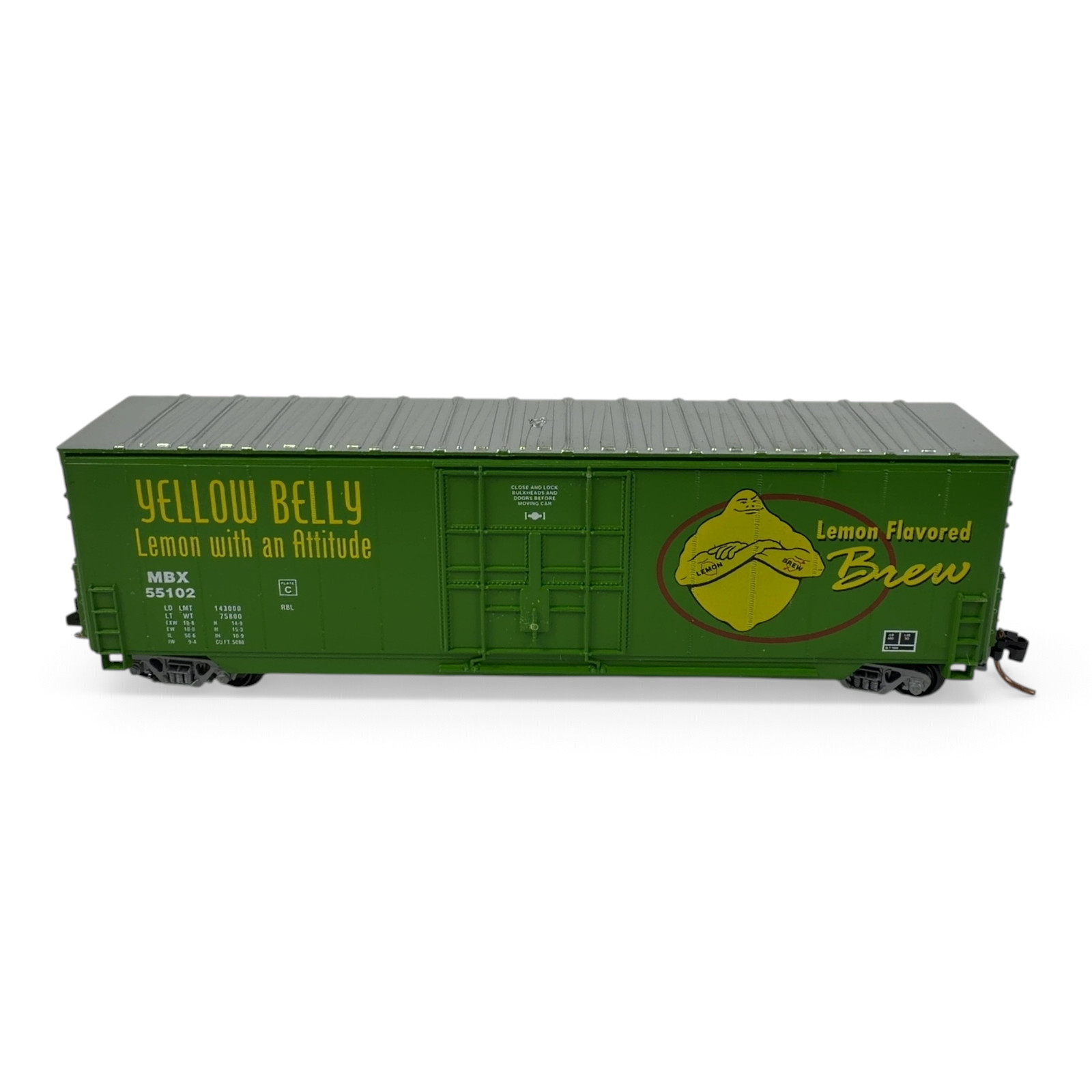 Aztec N Scale 'Yellow Belly Lemon with an Attitude' MBX 55102 Boxcar w/Case
