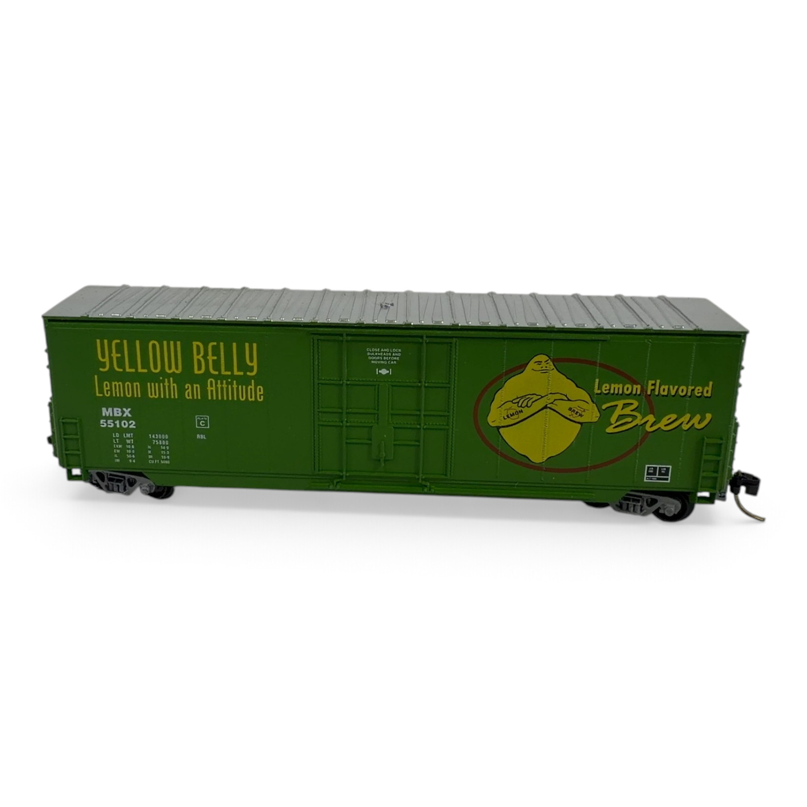 Aztec N Scale 'Yellow Belly Lemon with an Attitude' MBX 55102 Boxcar w/Case