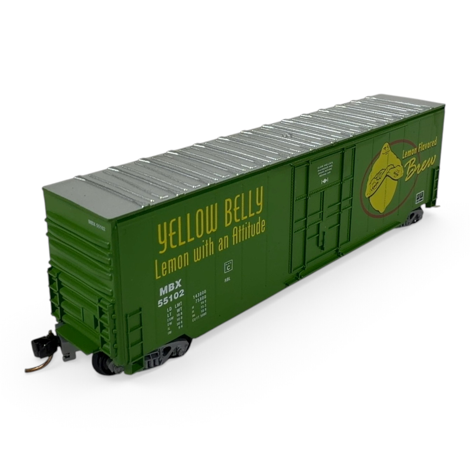 Aztec N Scale 'Yellow Belly Lemon with an Attitude' MBX 55102 Boxcar w/Case