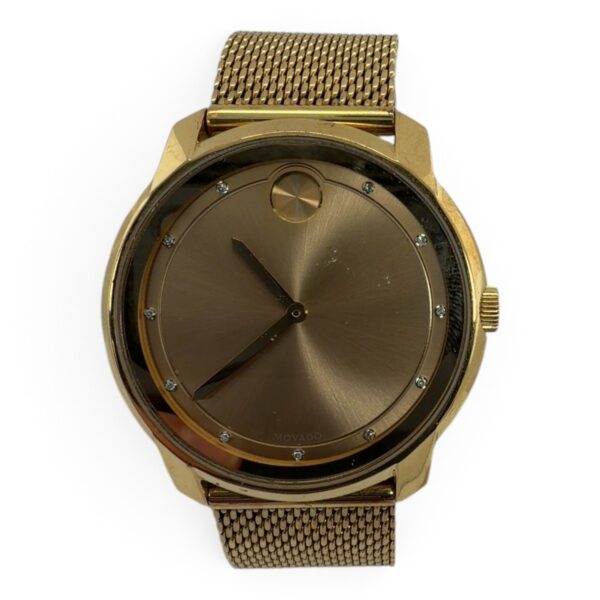 Movado BOLD MB.0113.4.6294 Gold-Tone Mesh Quartz Watch w/ New Batt (SPG066590)