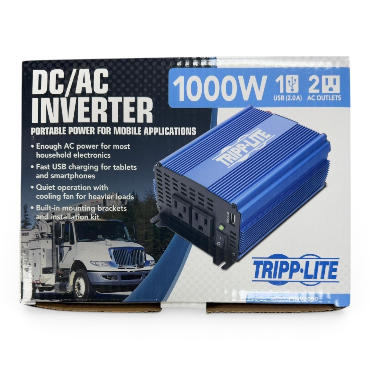 Tripp Lite PINV1000 1000W DC/AC Inverter USB, Orig Box, Unused, Cbls (SPG066467)