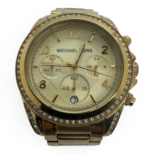Michael Kors MK5166 Gold-Tone Chronograph Ladies Watch, Crystals, Go (SPG066480)
