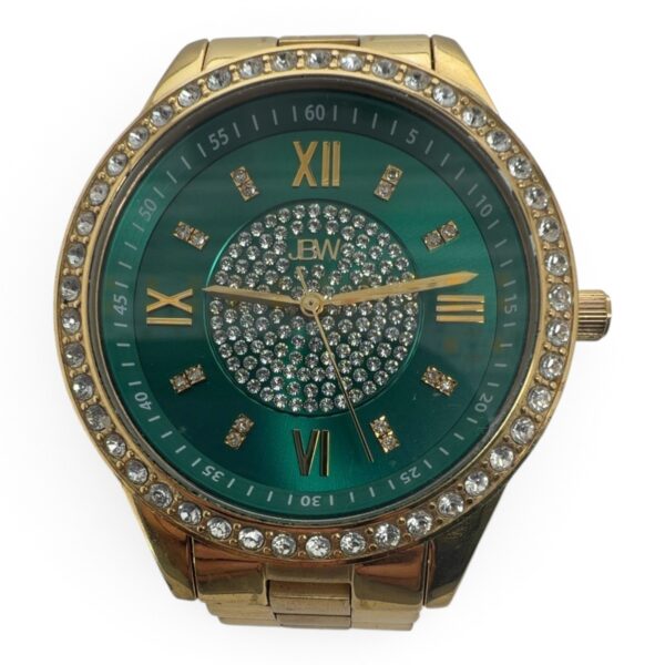 JBW J6303E Mondrian Gold-Tone Green Dial Crystal Ladies Watch, 6.25" (SPG066481)