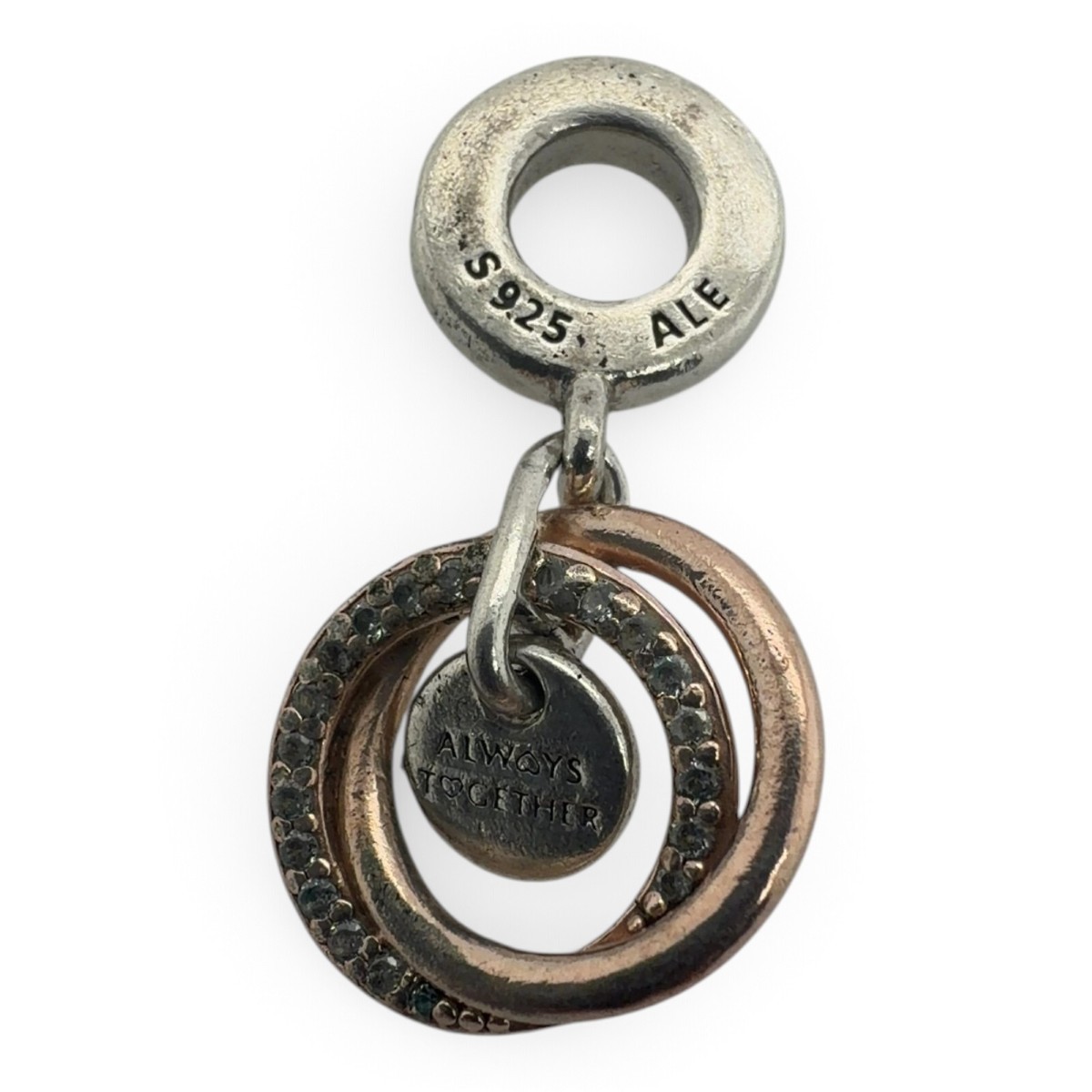 Pandora Sterling Silver & Rose-Tone 'Always Together' Dangle Charm (SPG066452)