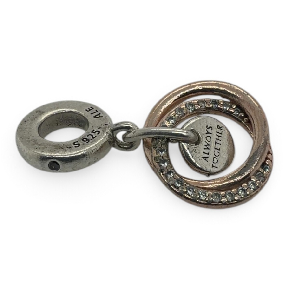 Pandora Sterling Silver & Rose-Tone 'Always Together' Dangle Charm (SPG066452)