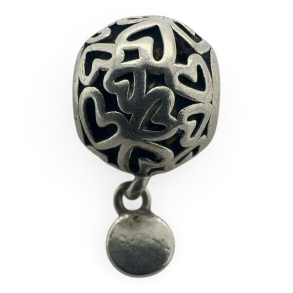 Pandora Heart Pattern Dangle Charm Bead – Engraved 'I Love You' (SPG066463)