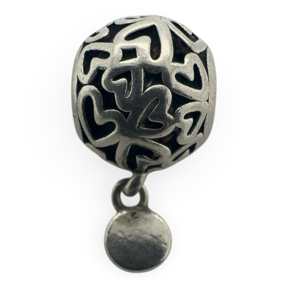 Pandora Heart Pattern Dangle Charm Bead – Engraved 'I Love You' (SPG066463)