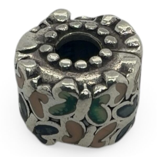 Pandora Sterling Silver Enamel Leaf Clip Charm – Blue Green – Tested (SPG066451)