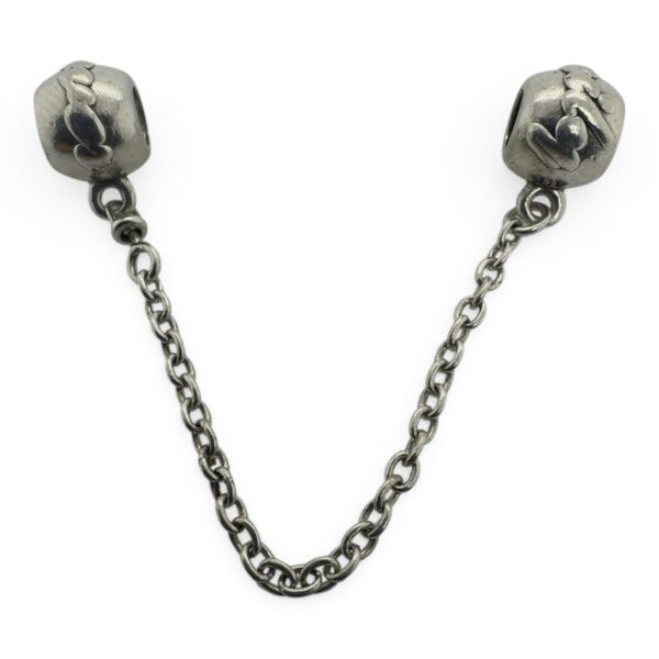 Pandora Decorative Charm Bracelet Safety Chain, Leaf Motif, Good (SPG066461)