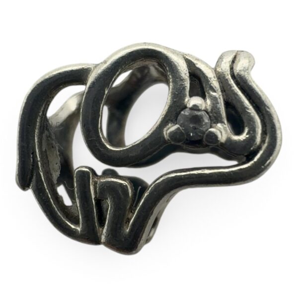Pandora Abstract Elephant-Shaped Silver-Tone Ring – Good Cond. (SPG066450)