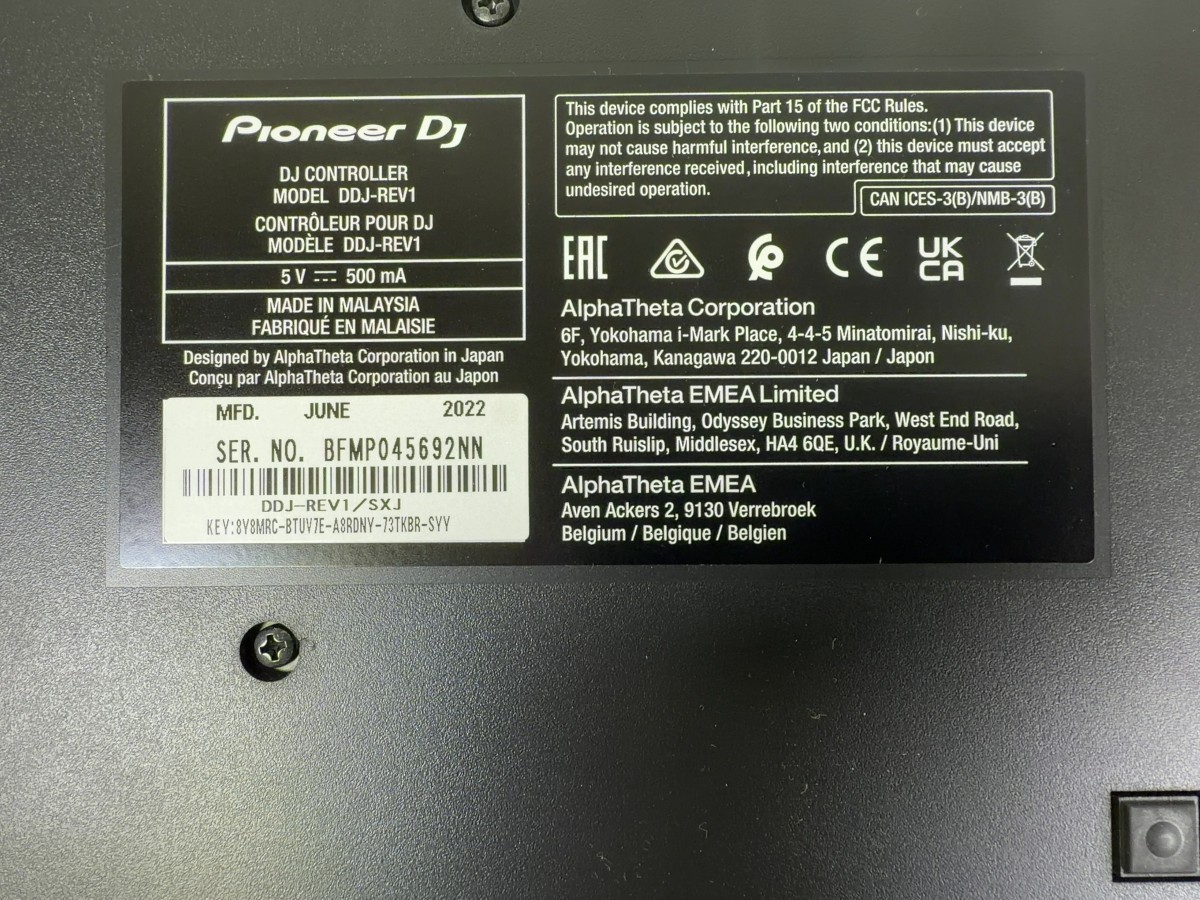 Pioneer DJ DDJ-REV1 Performance Controller w/ USB Cable & Box (SPG066598)