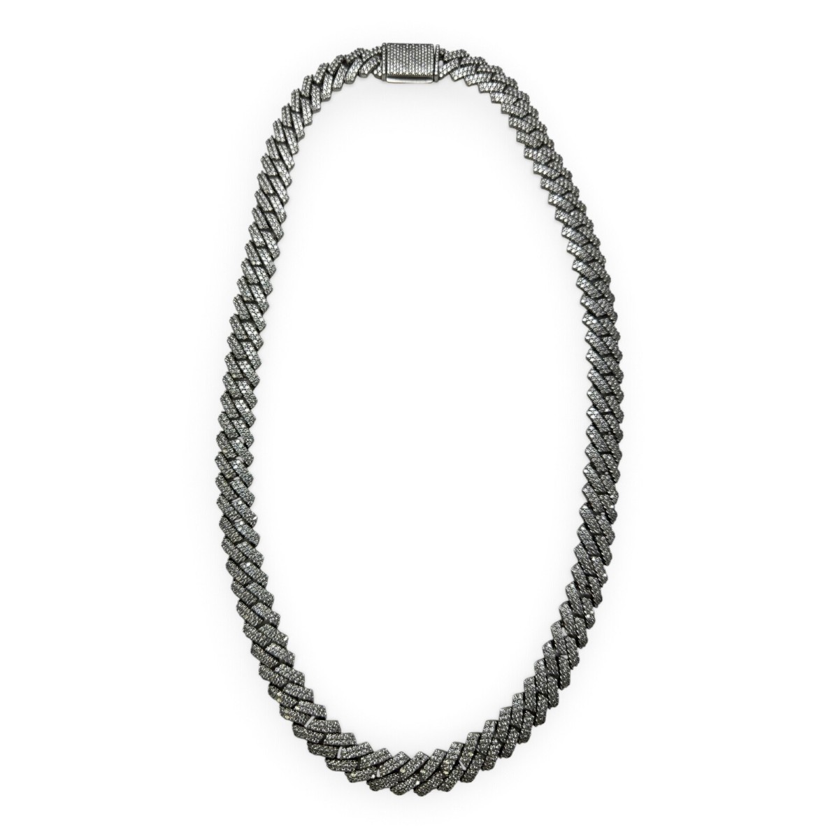Gani The GUU Shop S925 24" Sterling Cuban Link Moissanite Chain, 102 (SPG066597)