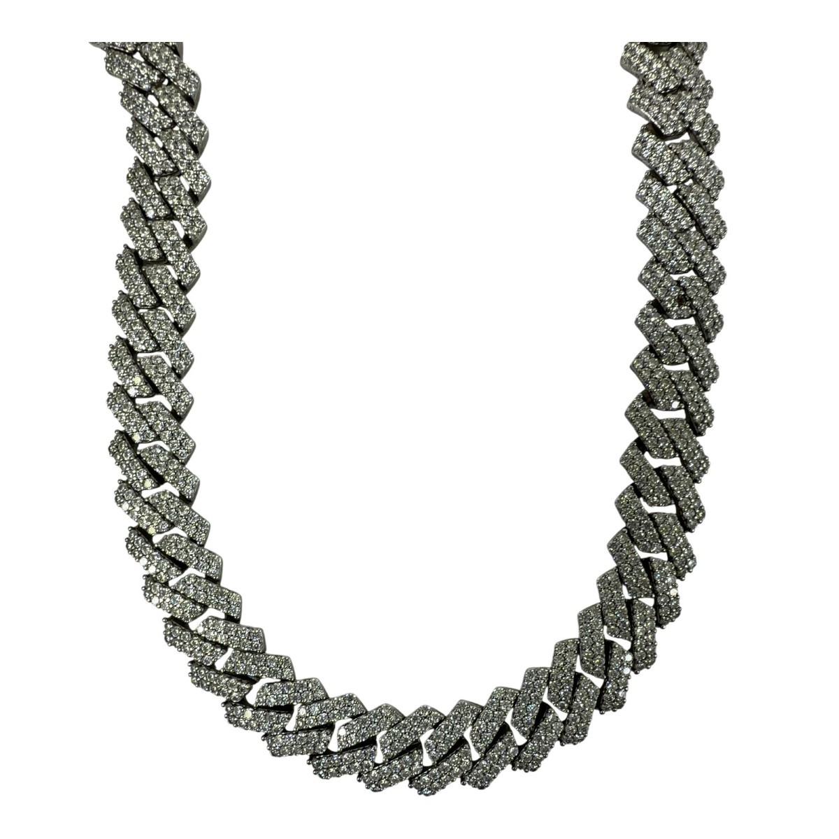 Gani The GUU Shop S925 24" Sterling Cuban Link Moissanite Chain, 102 (SPG066597)