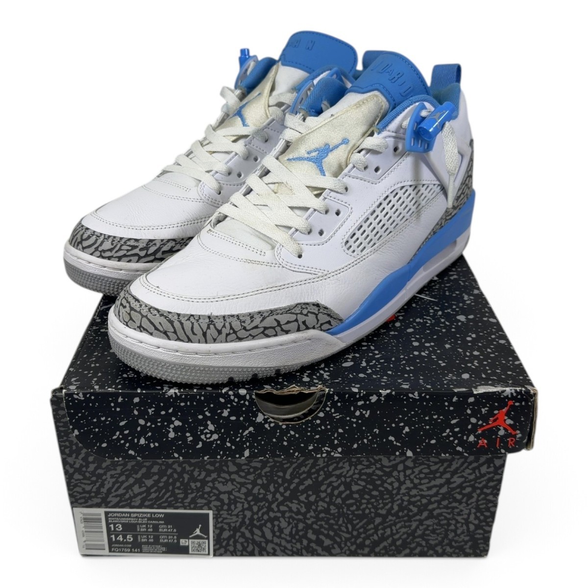 Jordan Spizike Low White/University Blue Size 13 w/ Box (FQ1759-141) (SPG066604)