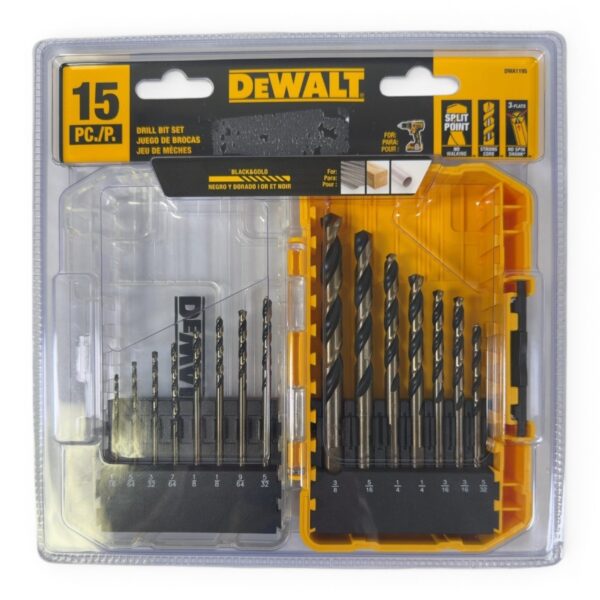 DeWalt DWA1195 15-Piece Drill Bit Set New Sealed Box (SPG066600)