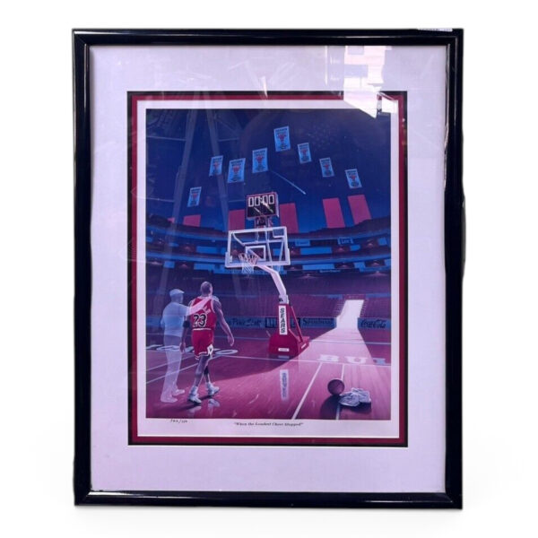 Michael Jordan When the Loudest Cheer Stopped Lithograph Poster COA (SPG059189)