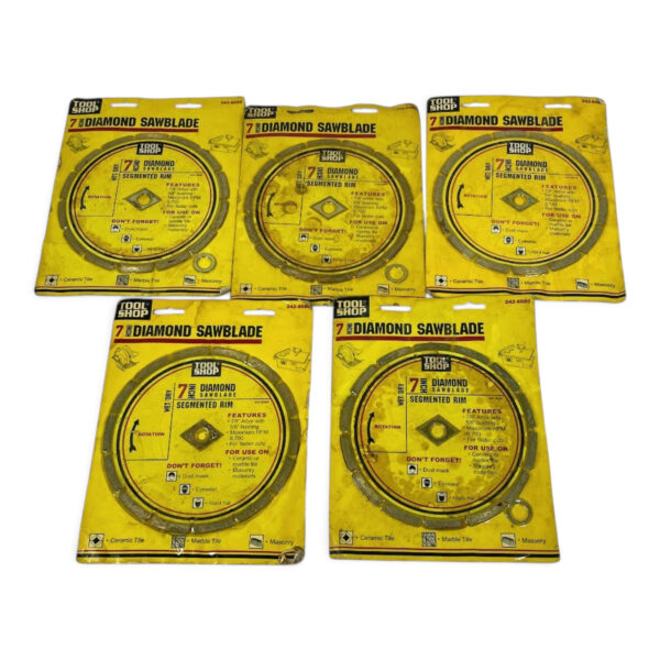 Lot of 5 Tool Shop 7-inch Diamond Wet/Dry Sawblade Segmented Rim